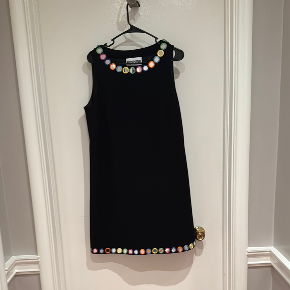 Charming Black Mini Dress with Colorful Accents